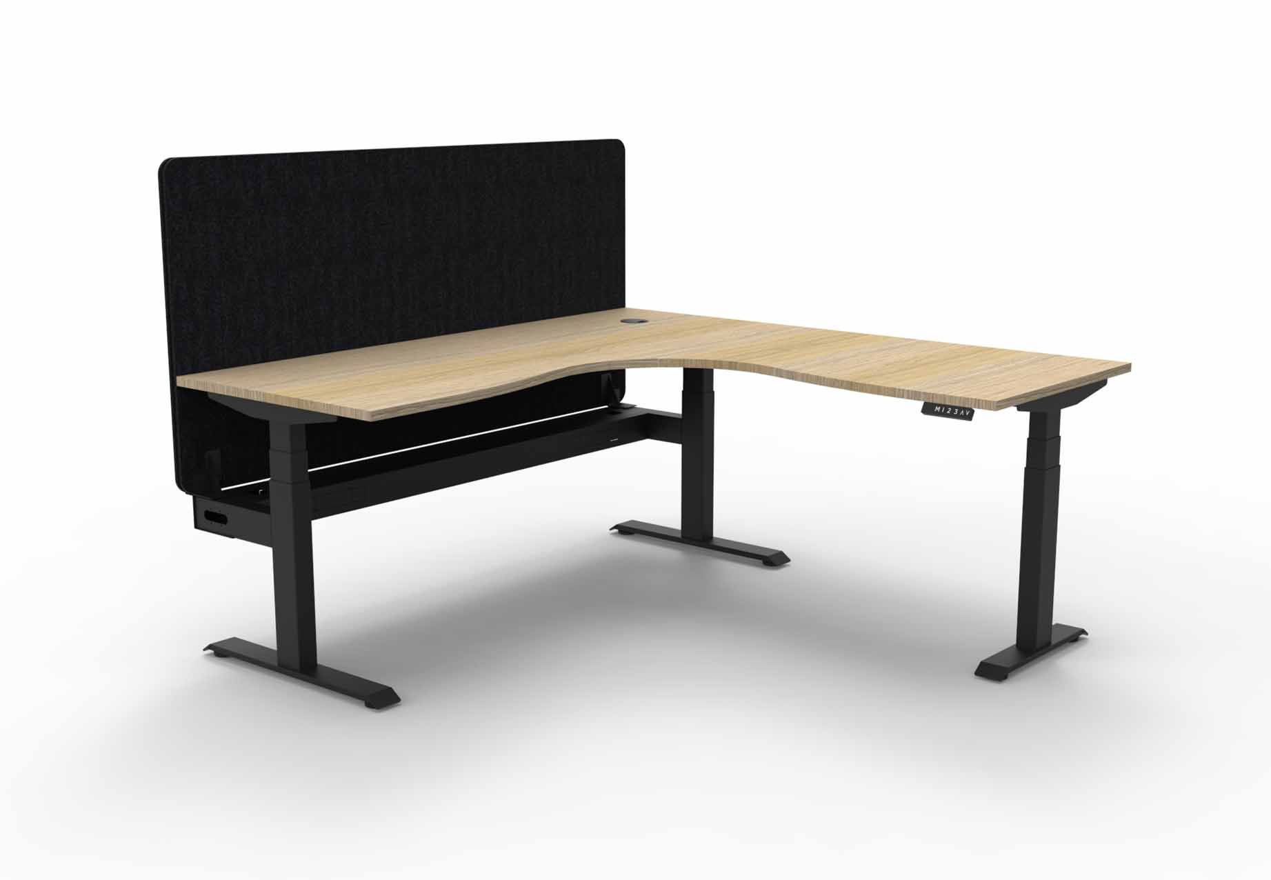 Boost+ Corner Workstation with Cable Tray and Eco Screen